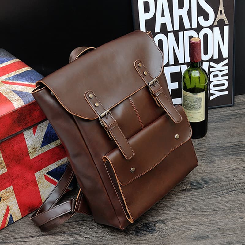 PU Leather Crossbody Backpack Shoulder Bag thumbnail 2