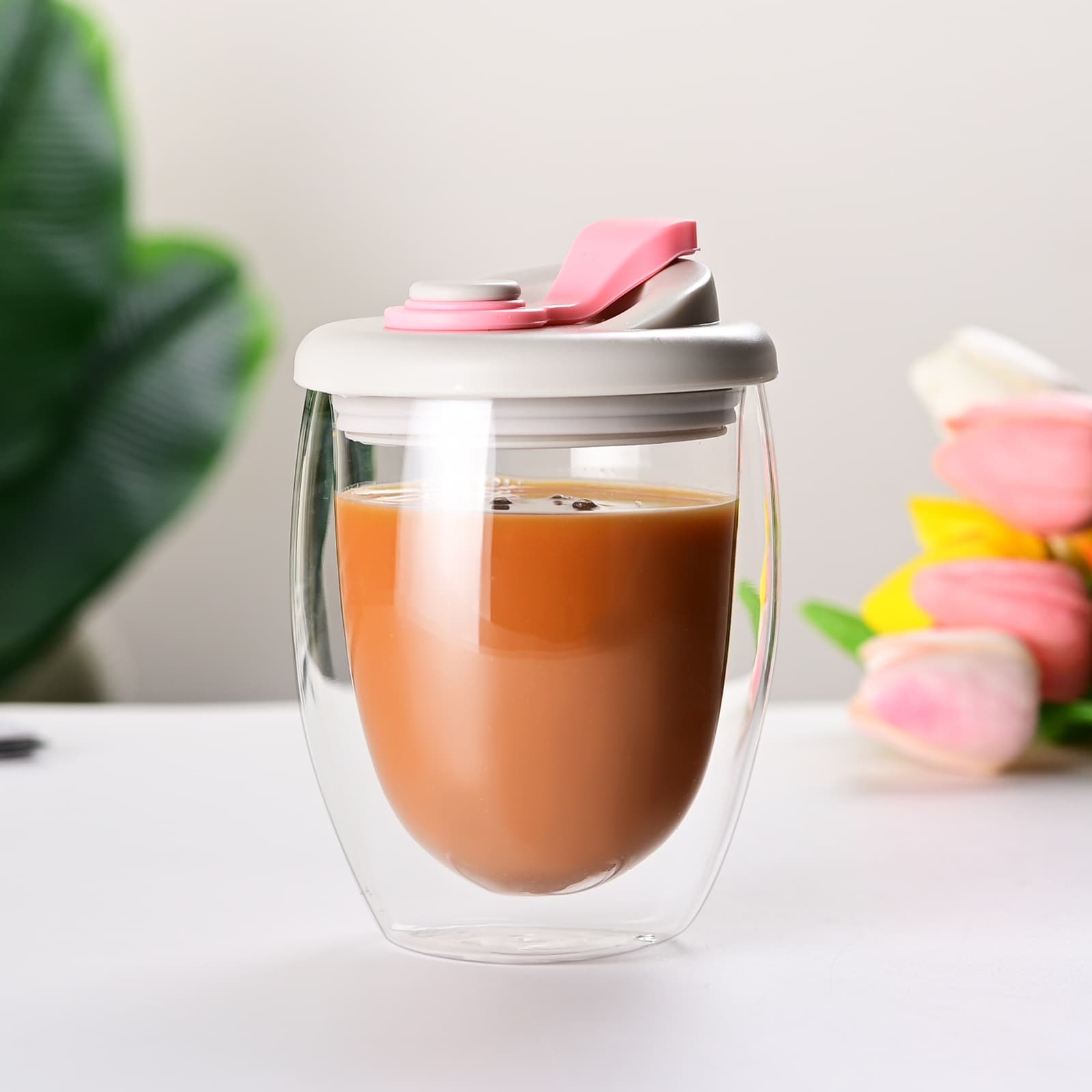 12 OZ Double Wall Glass Coffee Mug thumbnail 4