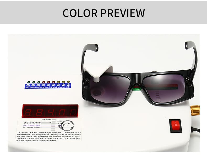 Retro Wide Rimmed Oversized Square Frame Sunglasses thumbnail 4