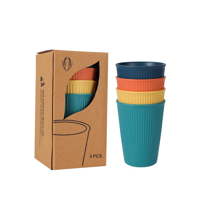 4Pcs Wheat Straw Cups