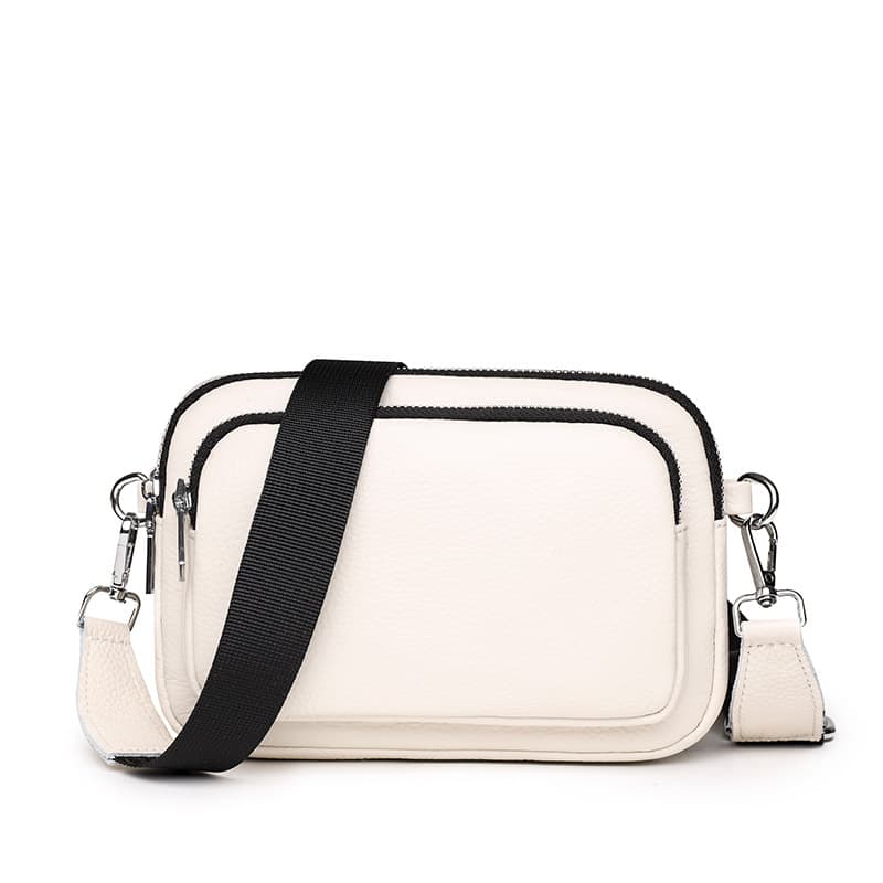 Real Leather Double layer pockets Crossbody Bag thumbnail 9