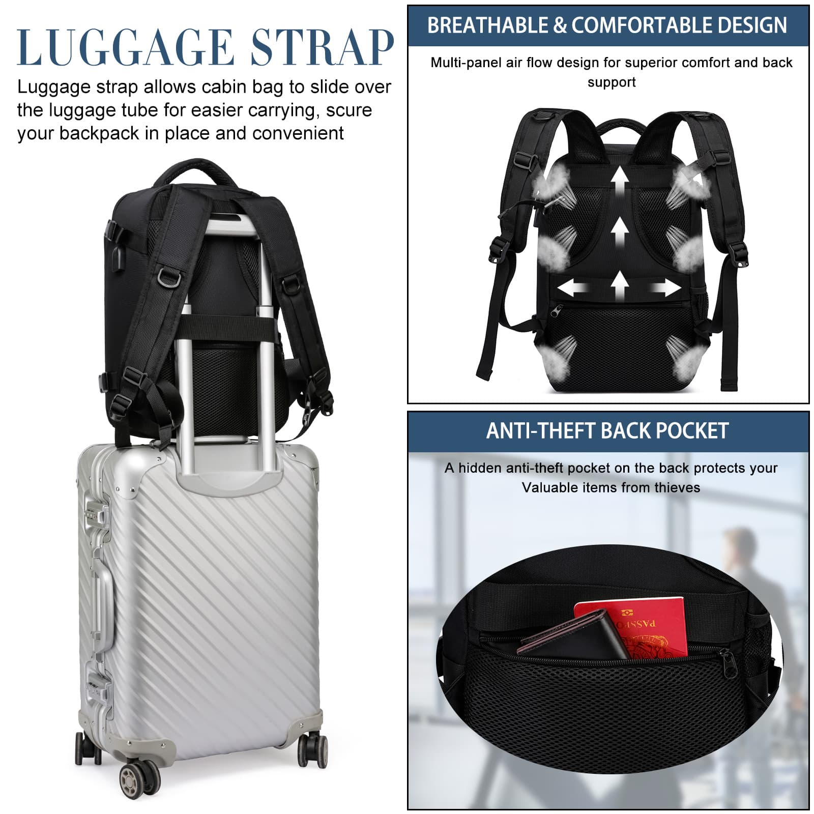 20l Large Capacity Premium Waterproof Backpack With USB Port thumbnail 4