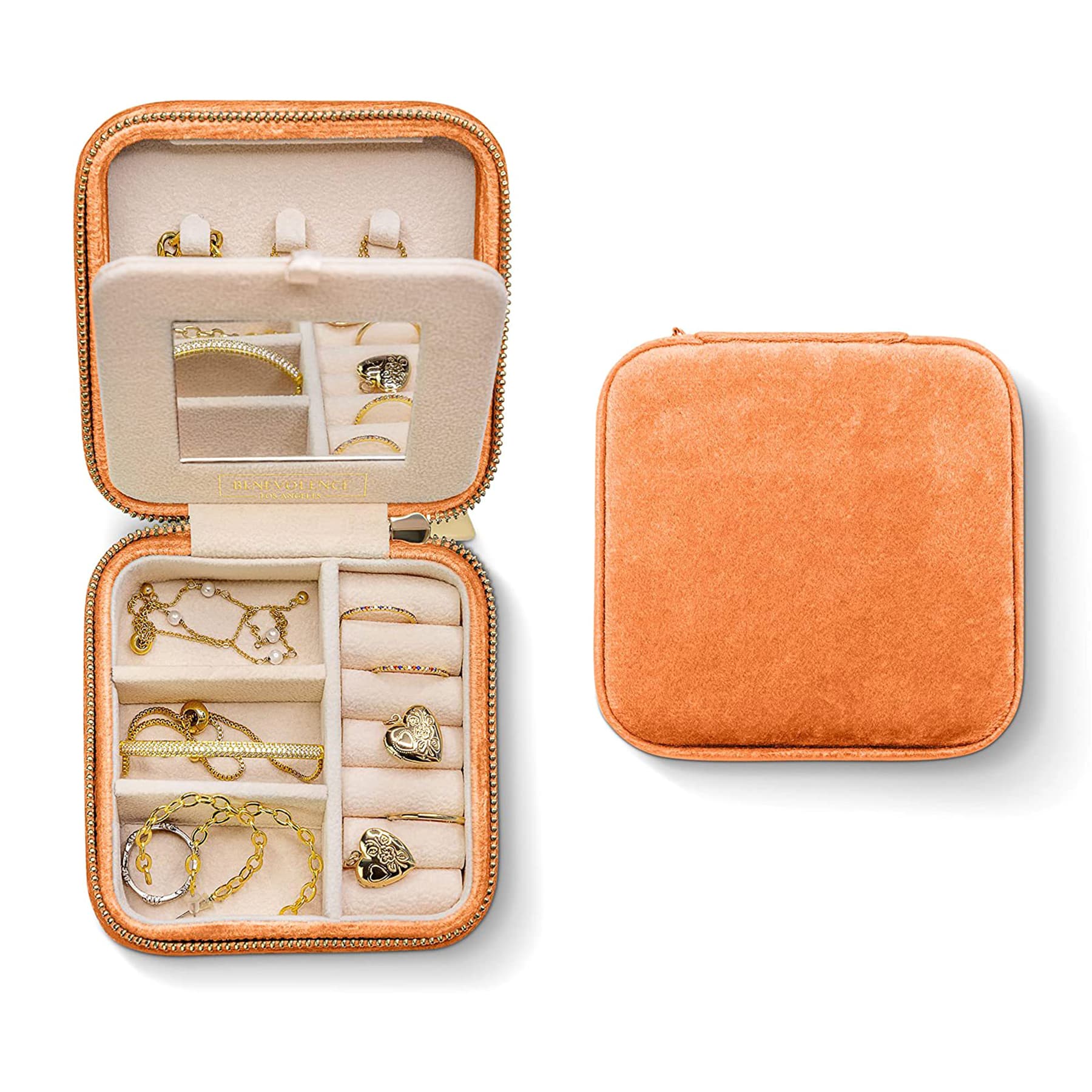 Plush Velvet Travel Jewelry Box Organizer thumbnail 13
