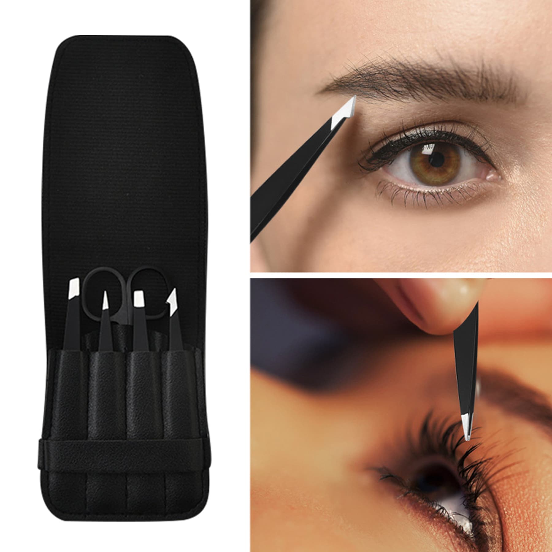 Stainless Steel Eyebrow Tweezers Set thumbnail 7