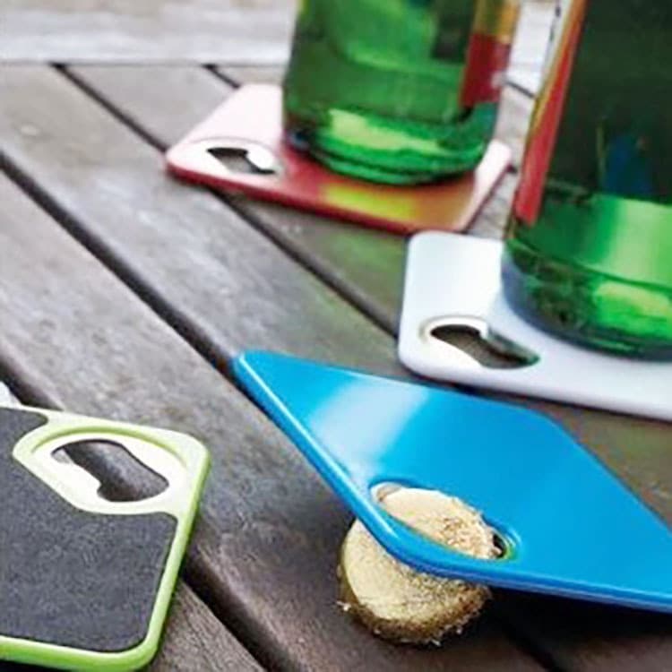 Square Coaster with Foam Padded Bottom & Corner Metal Bottle thumbnail 2