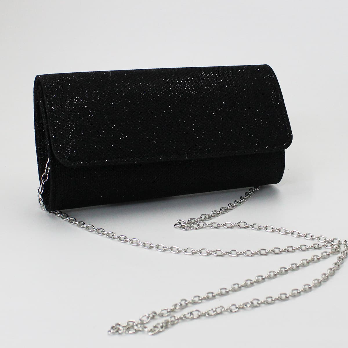 Elegant Mesh Glossy Dinner Handbag with Flash Design thumbnail 2