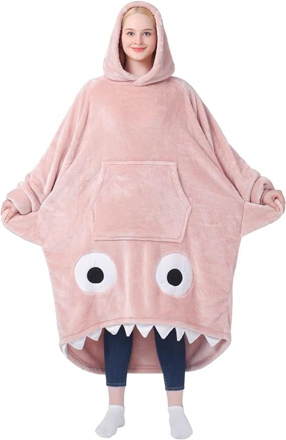 Oversized Microfiber & Sherpa Wearable Blanket thumbnail 7