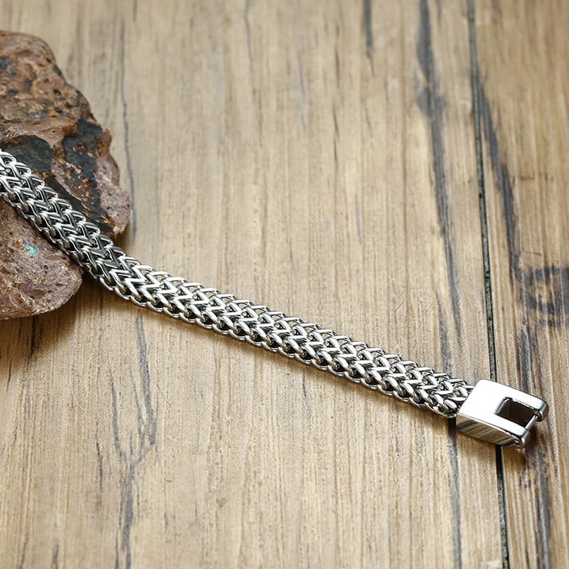 Men’S Stainless Steel Double Franco Chain Bracelet thumbnail 5