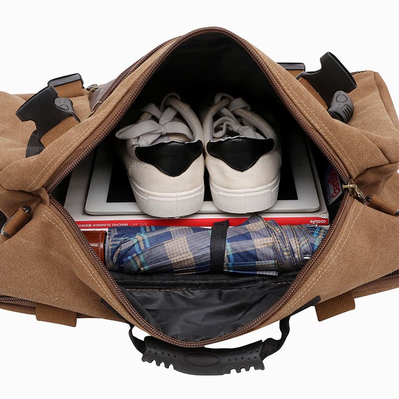 Canvas Duffel bag with Shoe Compartment thumbnail 3