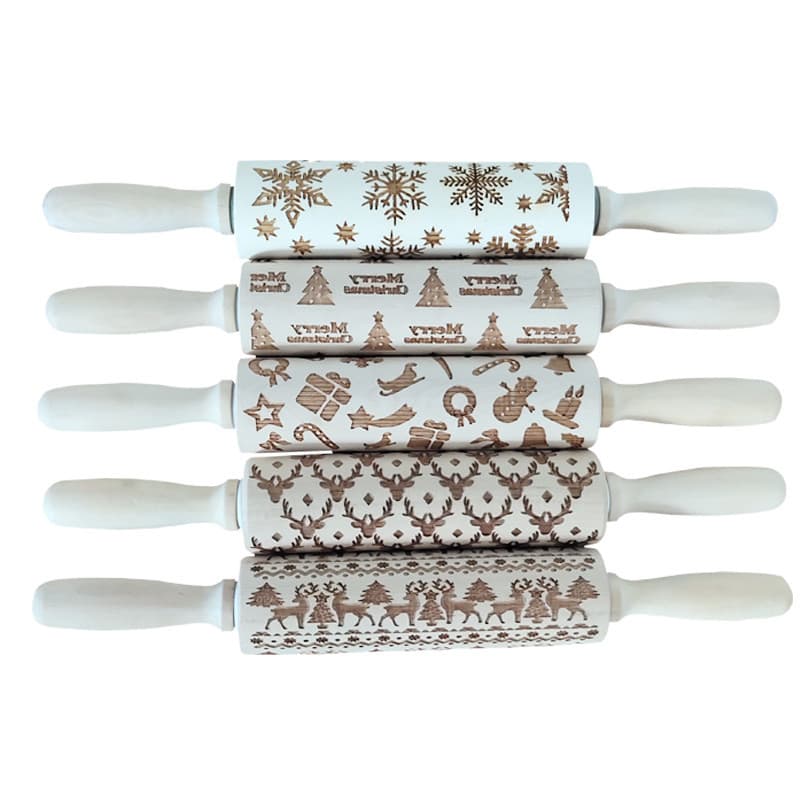 Christmas Wooden Rolling Pin thumbnail 2