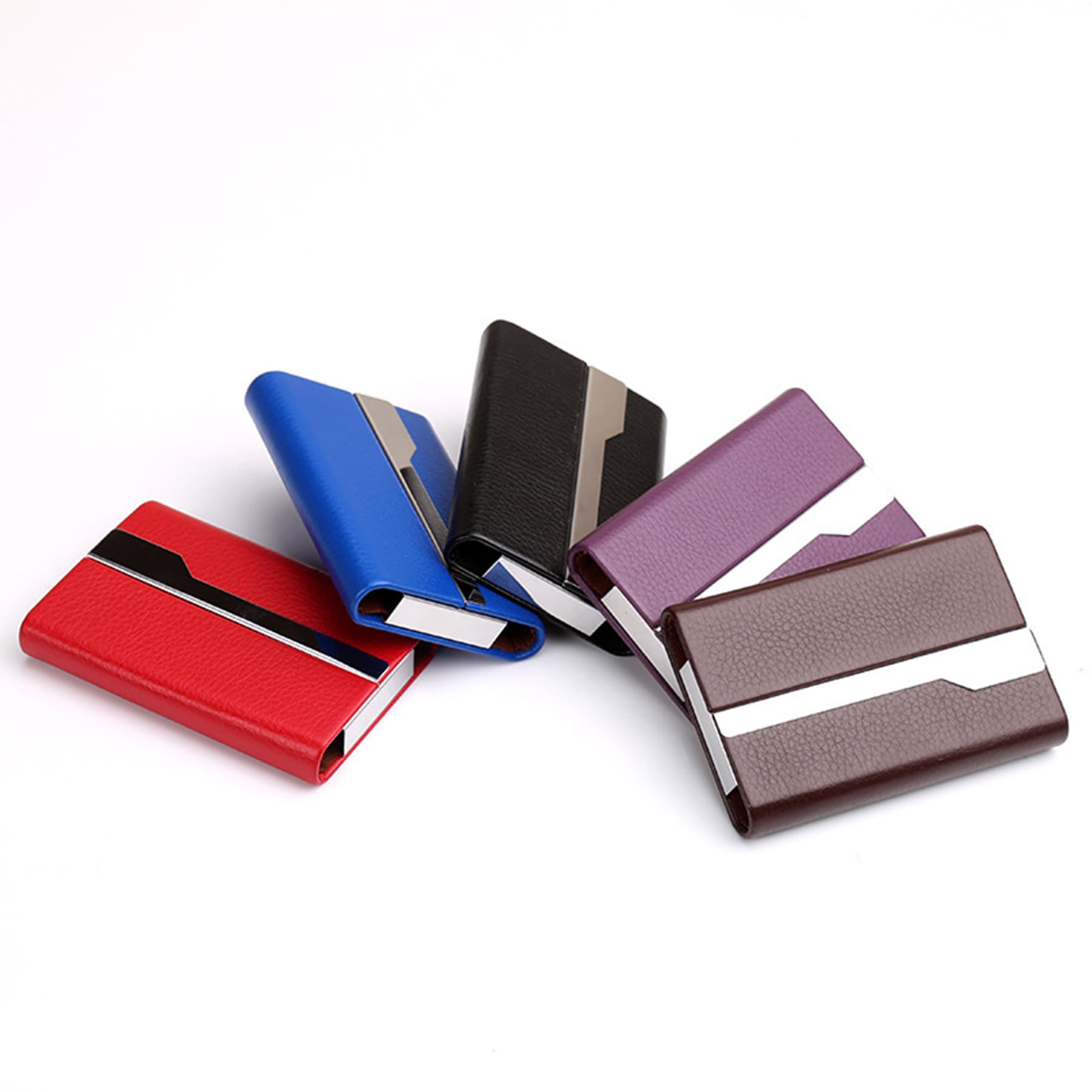 Stainless Steel Business Card With Leather Holder thumbnail 2