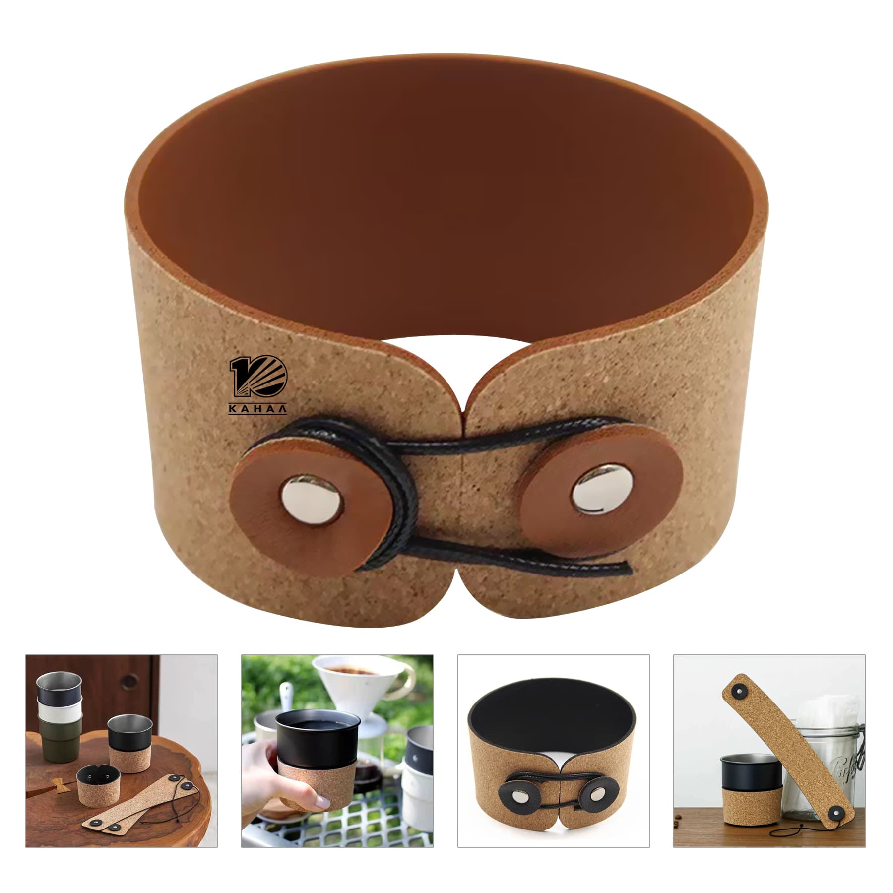 Cork PU-Leather Coffee Cup Sleeves