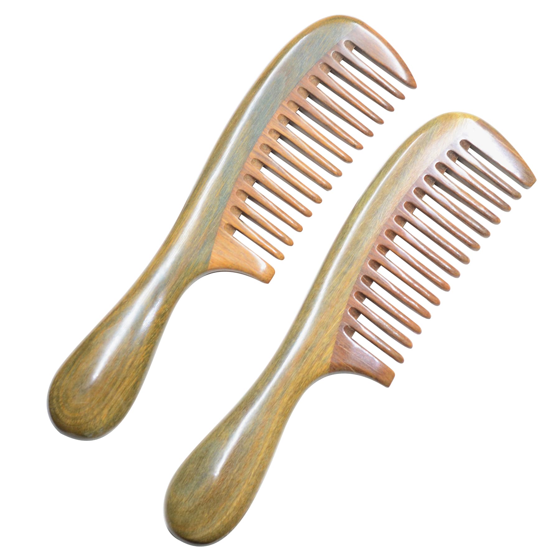 100% Natural Green Sandalwood Wide Tooth Hair Comb thumbnail 4