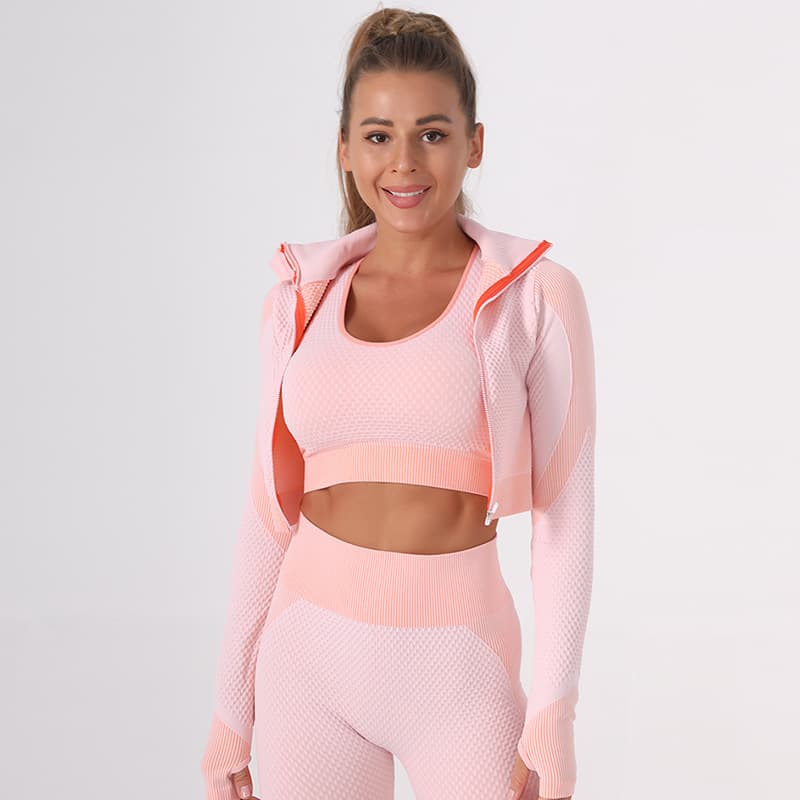 Seamless yoga suit female autumn and winter three sets thumbnail 3