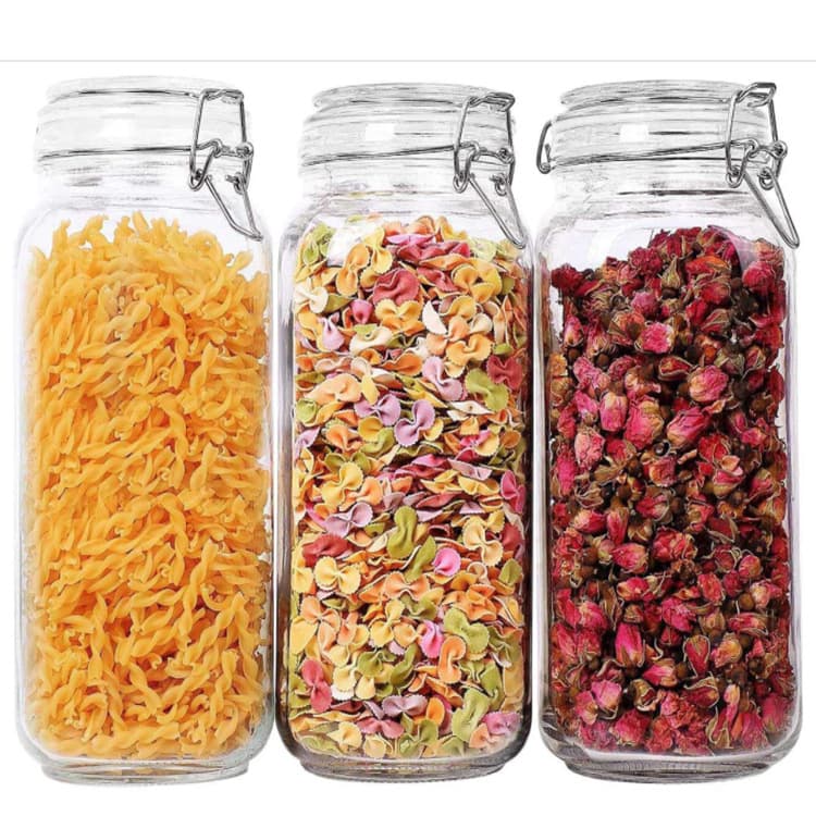 73Oz Glass Food Storage Jars With Airtight Clamp Lids