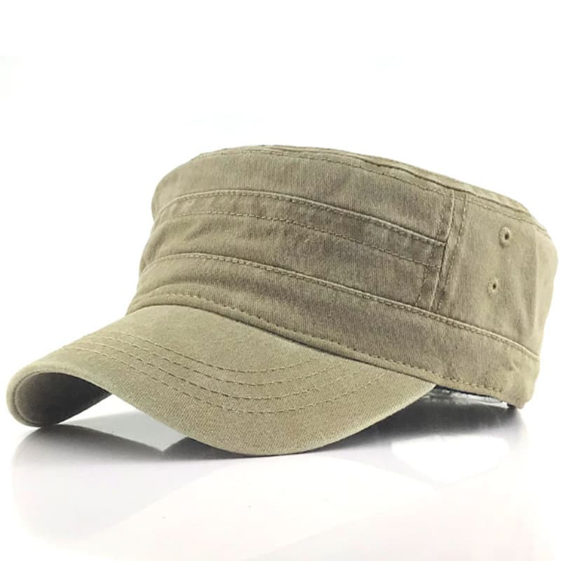 Washed Cotton Hat Distressed Cadet Cap Military Army Style thumbnail 6