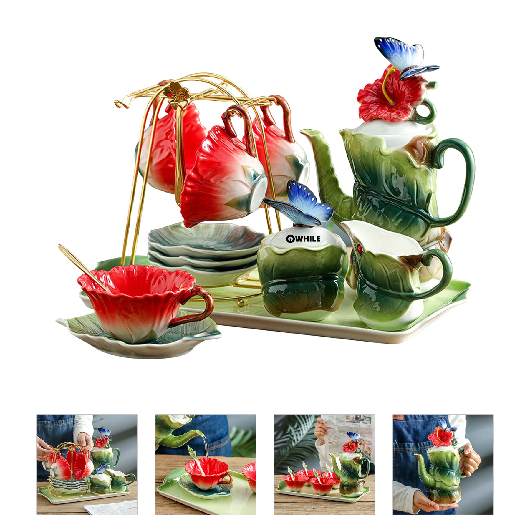 Hibiscus flower Coffee Cup Set