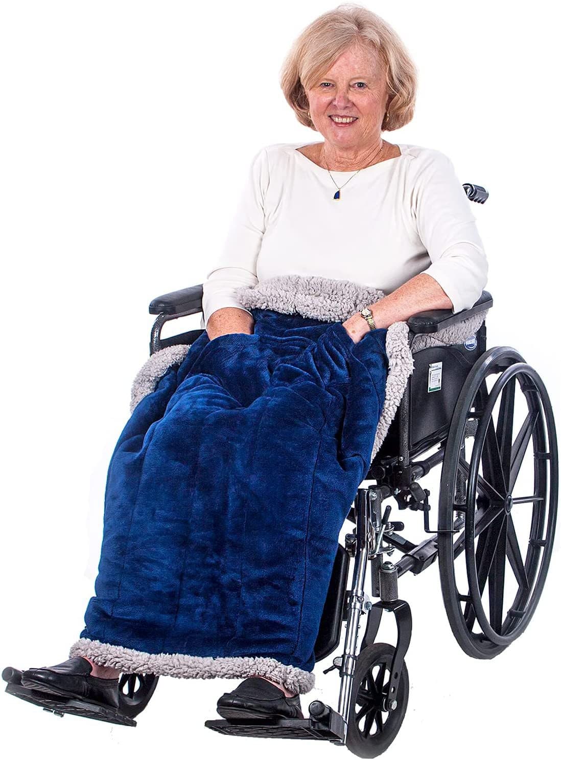 Heavyweight Wheelchair Blanket With Pouch For Adults thumbnail 4