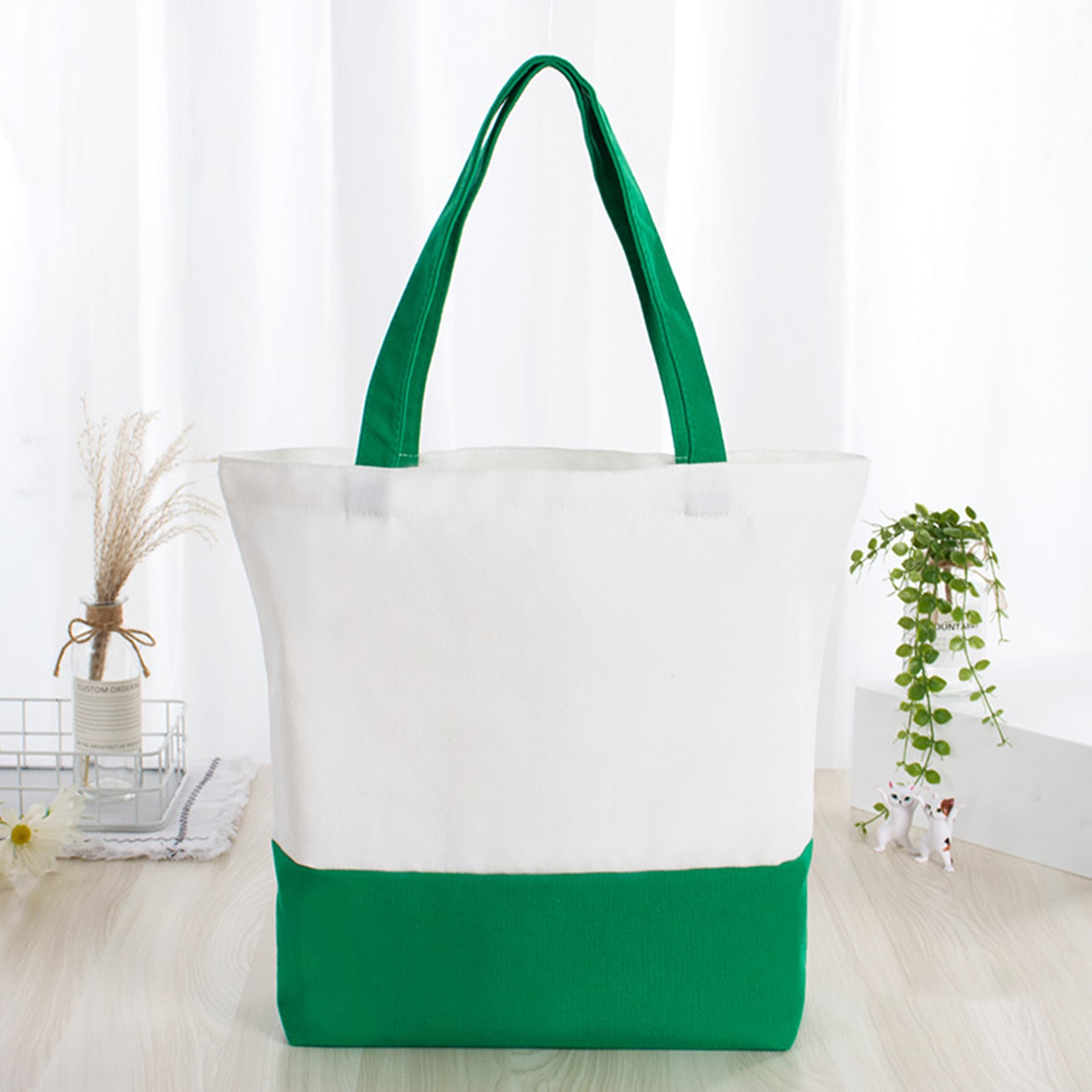 Custom Two-Tone Canvas Tote Bag thumbnail 11