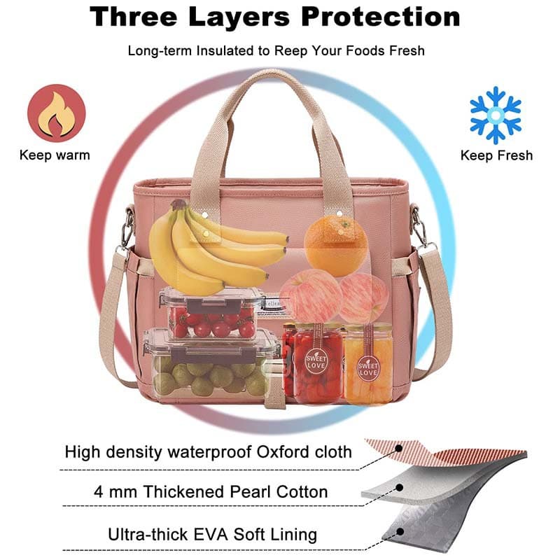 Insulated Lunch Cooler Bag with Adjustable Shoulder Strap thumbnail 7