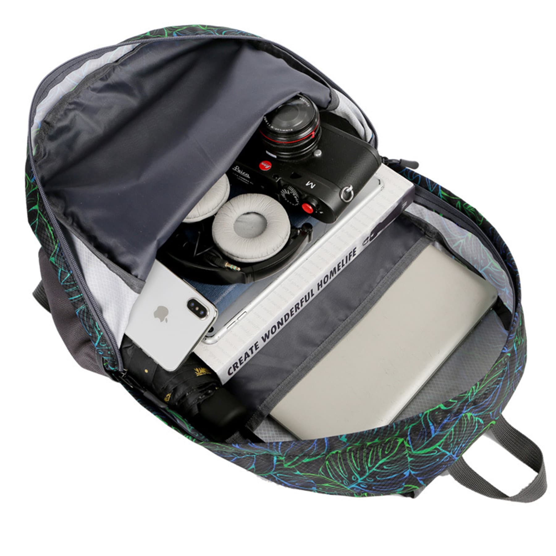 MOQ 50 PCS Full Color Packable Backpack For Travel School thumbnail 7