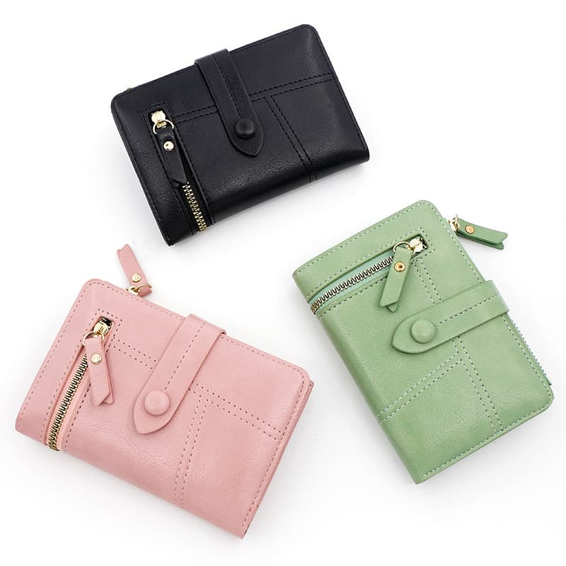 Women’S Latest Leather Short Zipper Purse thumbnail 9