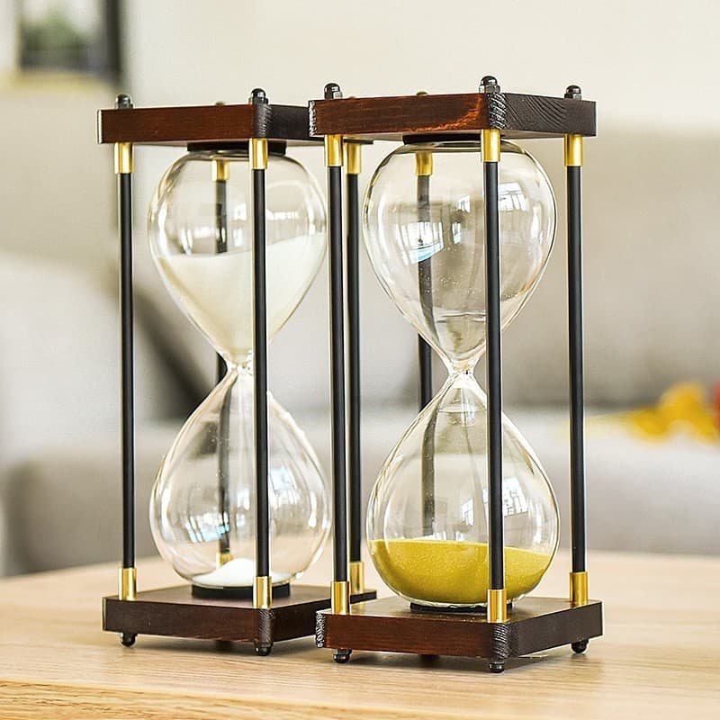 Large Decorative Wooden Hourglass Timer 60 Minute thumbnail 2