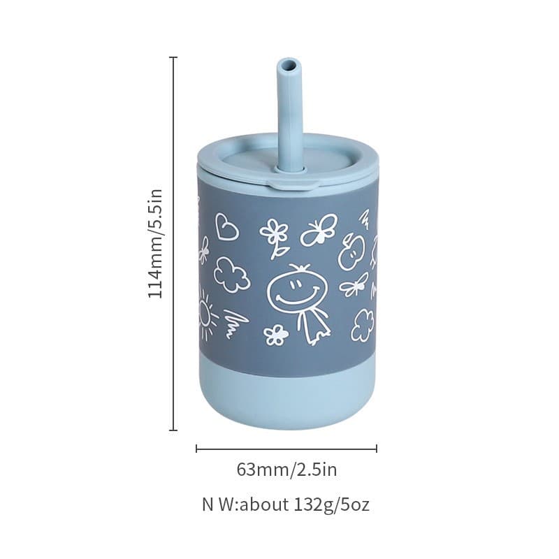 Silicone Training Sippy Cups for Toddler with Straw