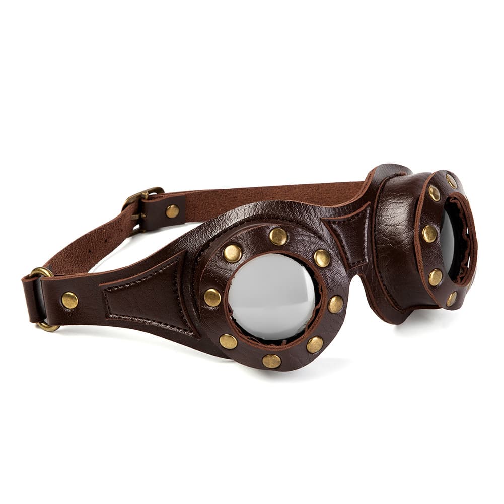 Faux Leather Gothic Motorcycle Eye Protection Glasses thumbnail 5