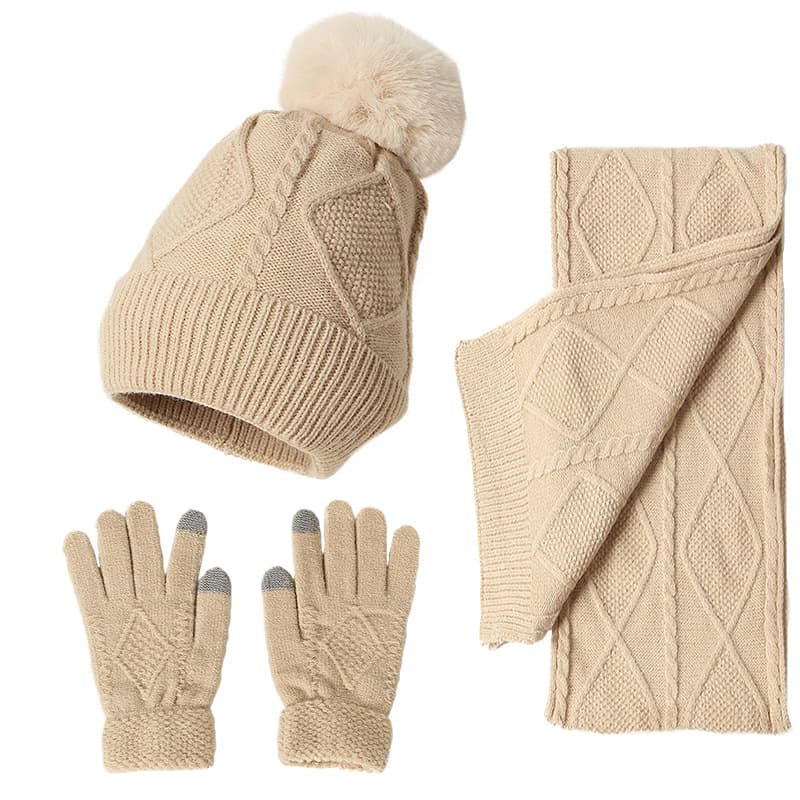 3Pcs Winter Scarf Set