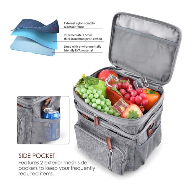 Double Compartment Insulated Cooler Lunch Bag thumbnail 2