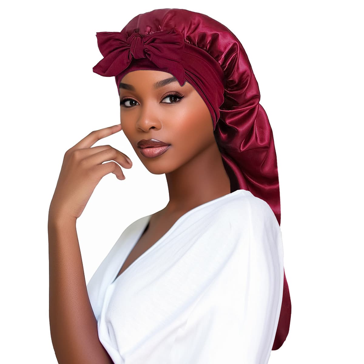 Satin Sleeping Hat Bowtie Headband thumbnail 4
