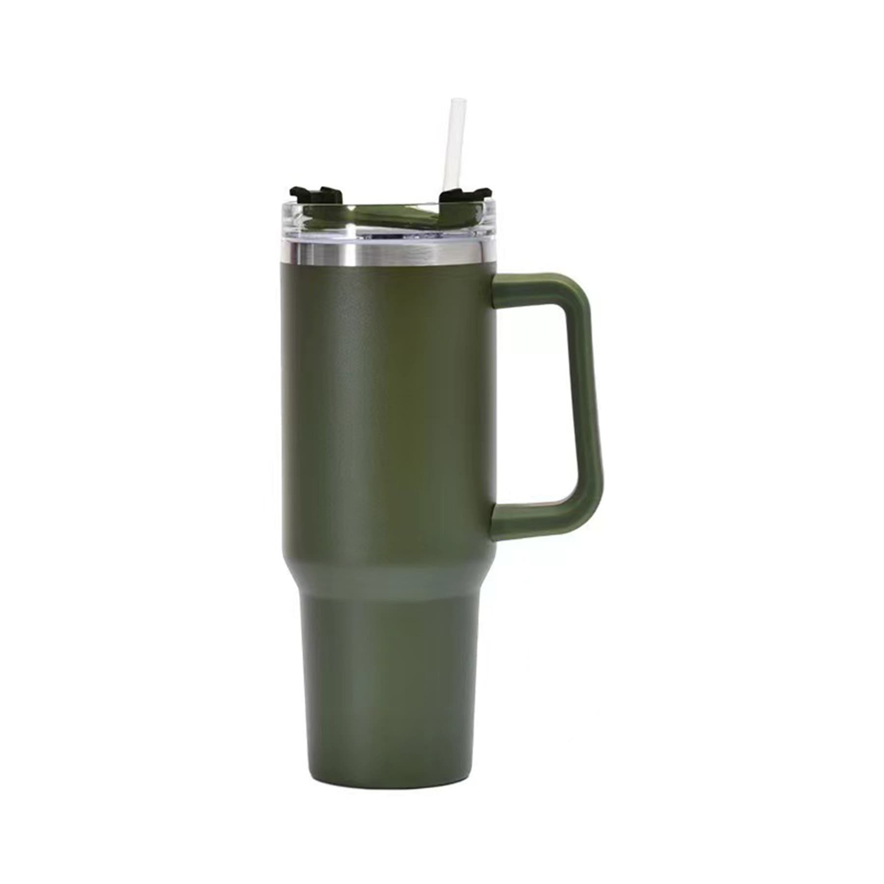 40Oz Custom Insulated Tumbler with Handle and Straw thumbnail 11