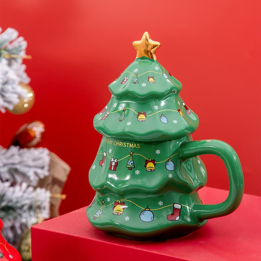 Christmas Theme Cup Tree Large Capacity Mug thumbnail 4