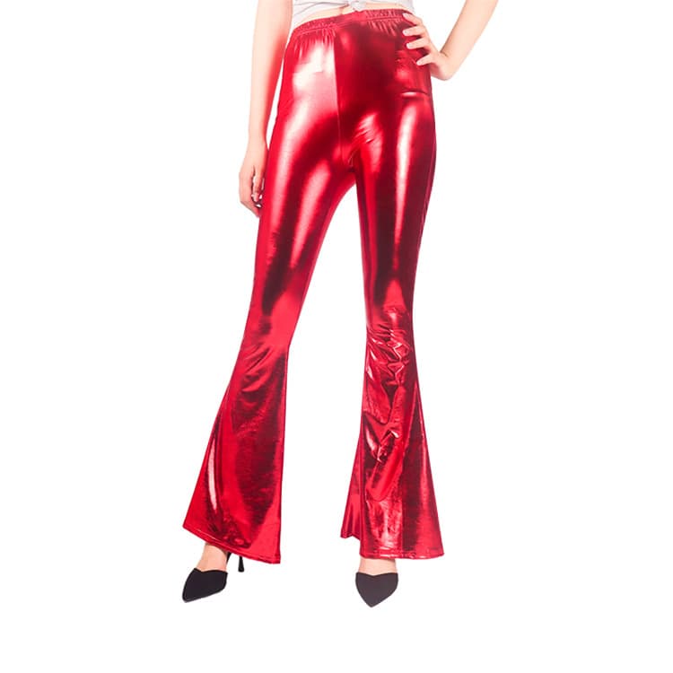 High Waist PU Leather Bell Bottom Pants for Women thumbnail 10