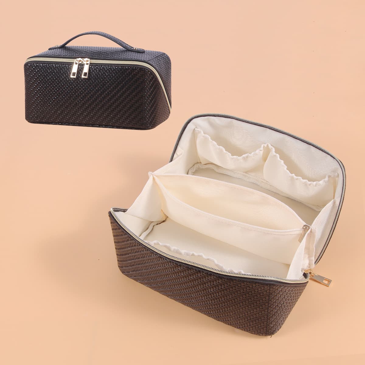 Makeup Bag, Pu Leather Waterproof Women Portable thumbnail 2