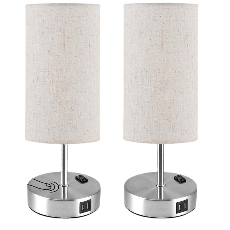 Three-Stage Touch Table Lamp With Circular Cloth Cover thumbnail 5