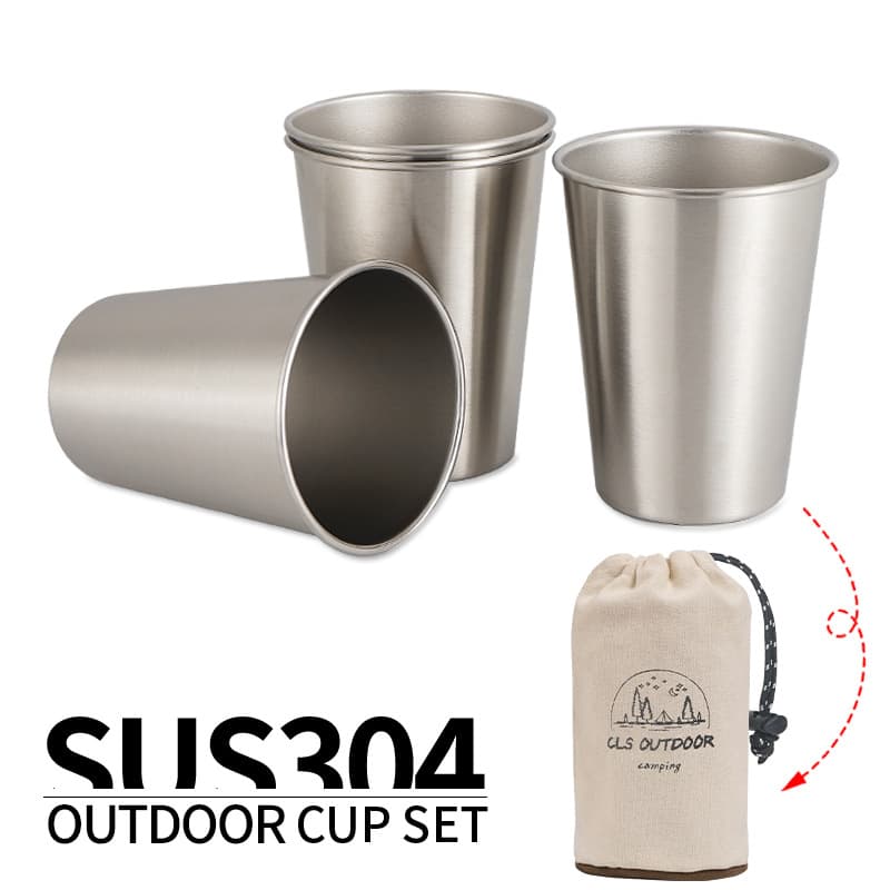 Stainless Steel Drinking Cups Set thumbnail 3