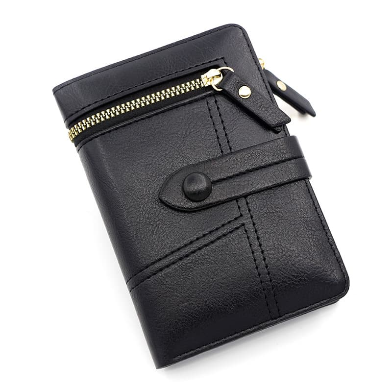 Women’S Latest Leather Short Zipper Purse thumbnail 2