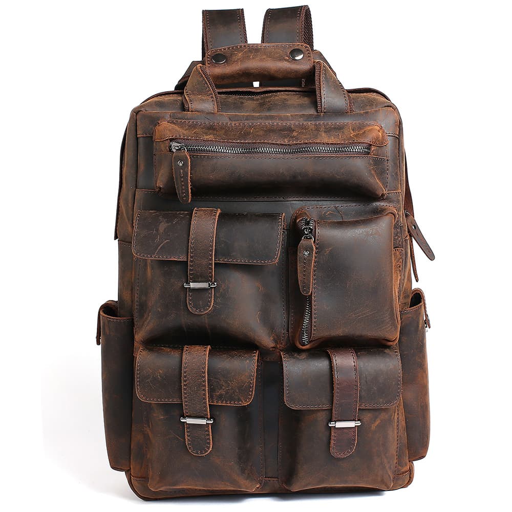 Retro Leather Travel Backpack thumbnail 7