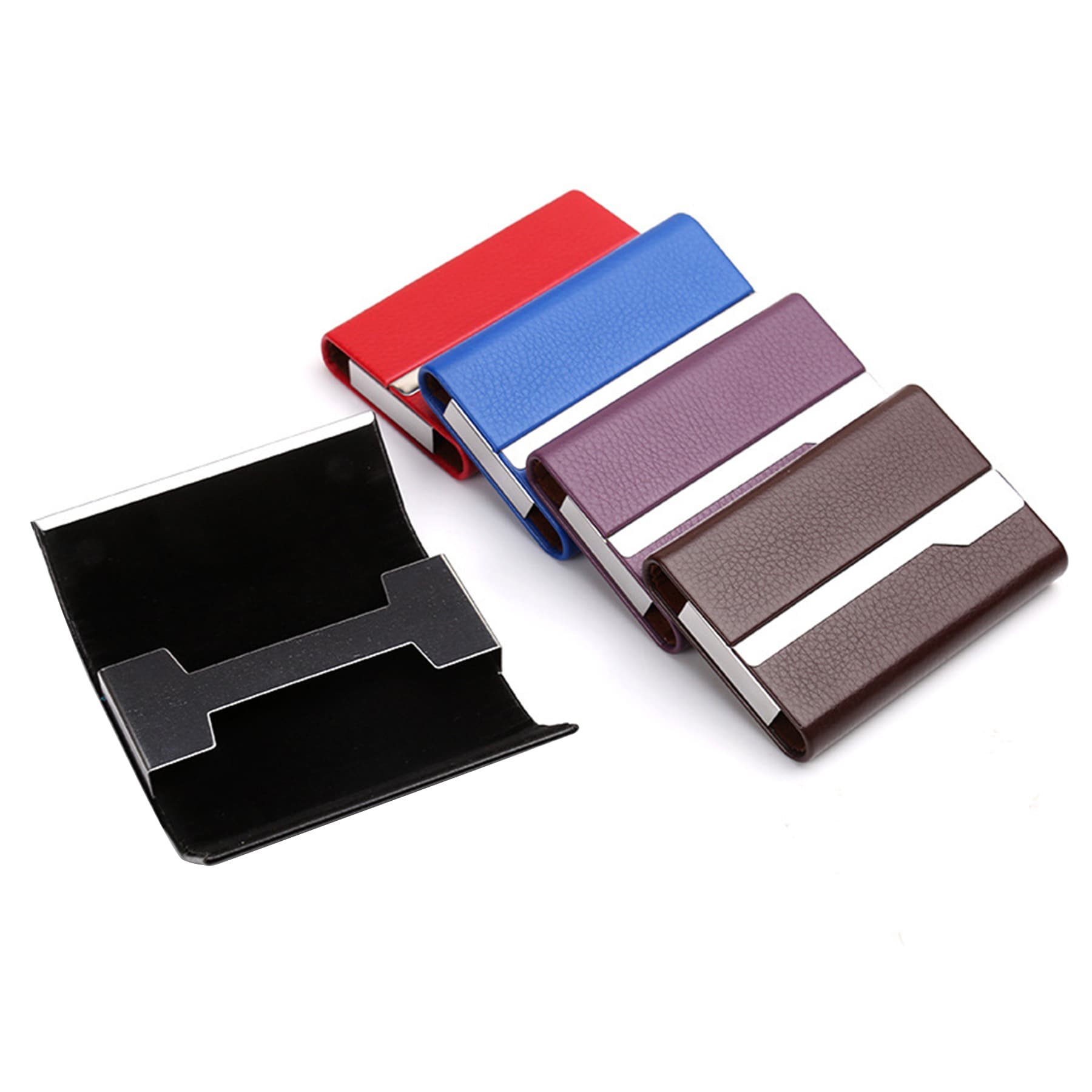 Stainless Steel Business Card With Leather Holder thumbnail 6