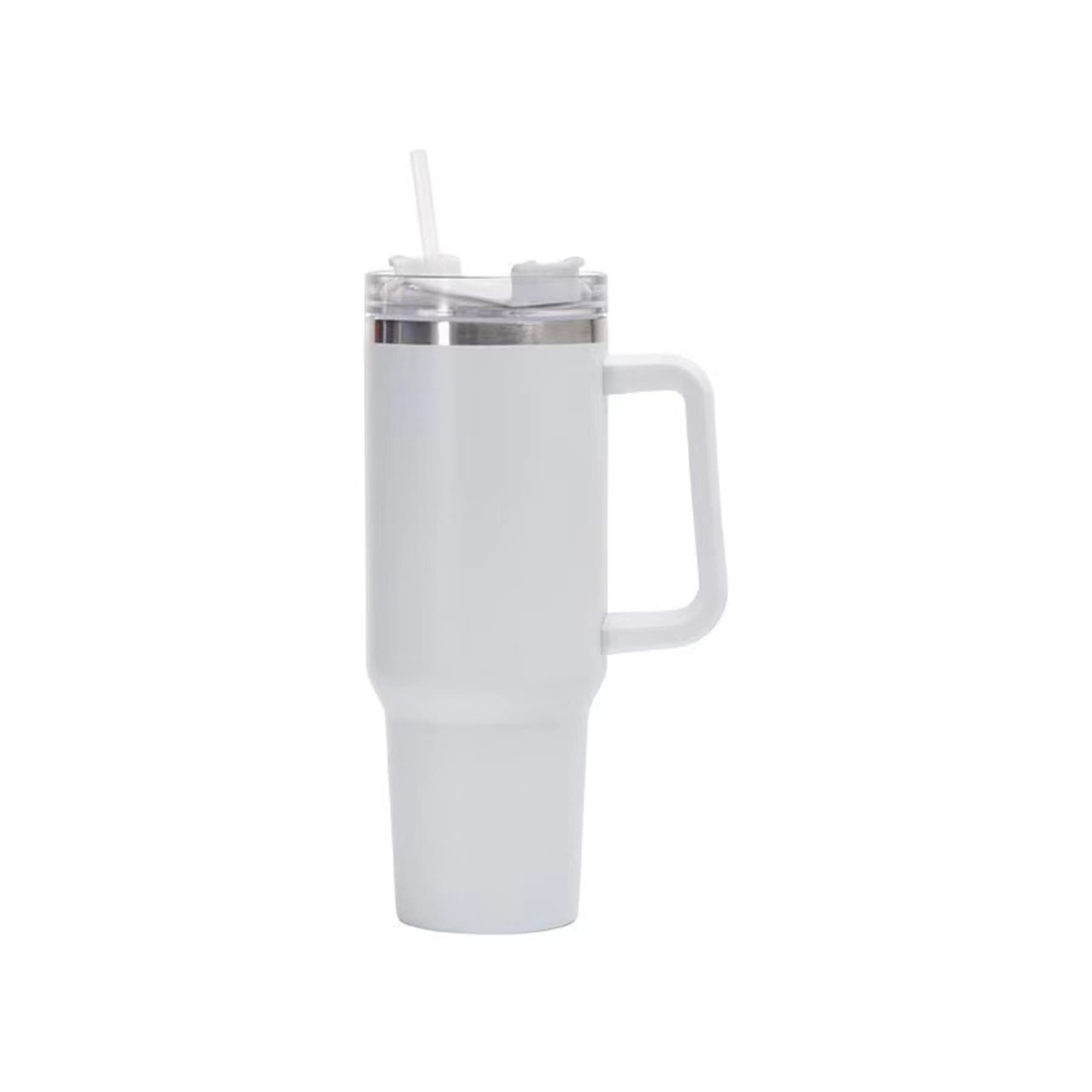 40Oz Custom Insulated Tumbler with Handle and Straw thumbnail 9