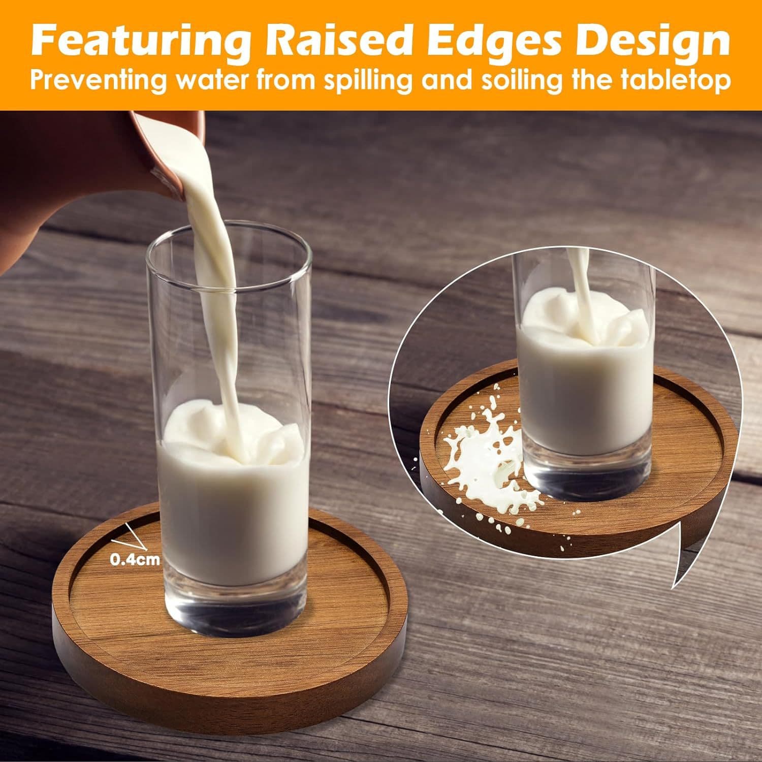 5 Pcs Wooden Coaster Set for Drinks thumbnail 3