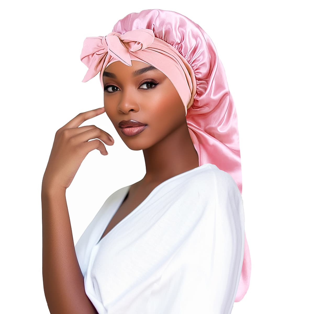 Satin Sleeping Hat Bowtie Headband thumbnail 2