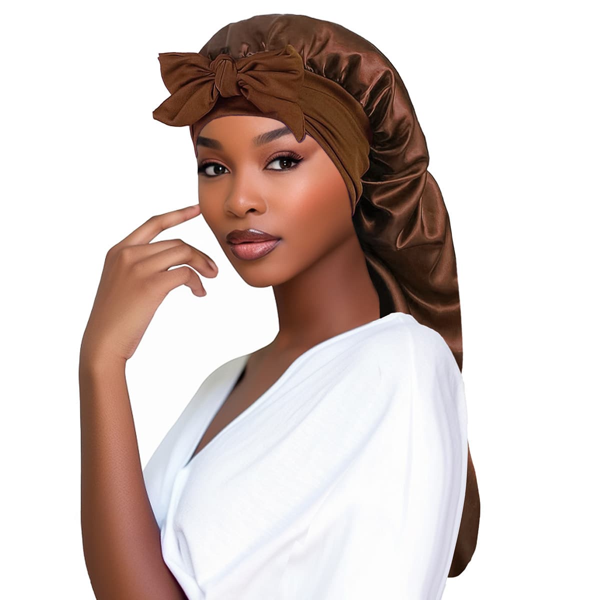 Satin Sleeping Hat Bowtie Headband thumbnail 3