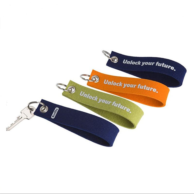Felt Wrist Keychain With Metal Split Ring thumbnail 2