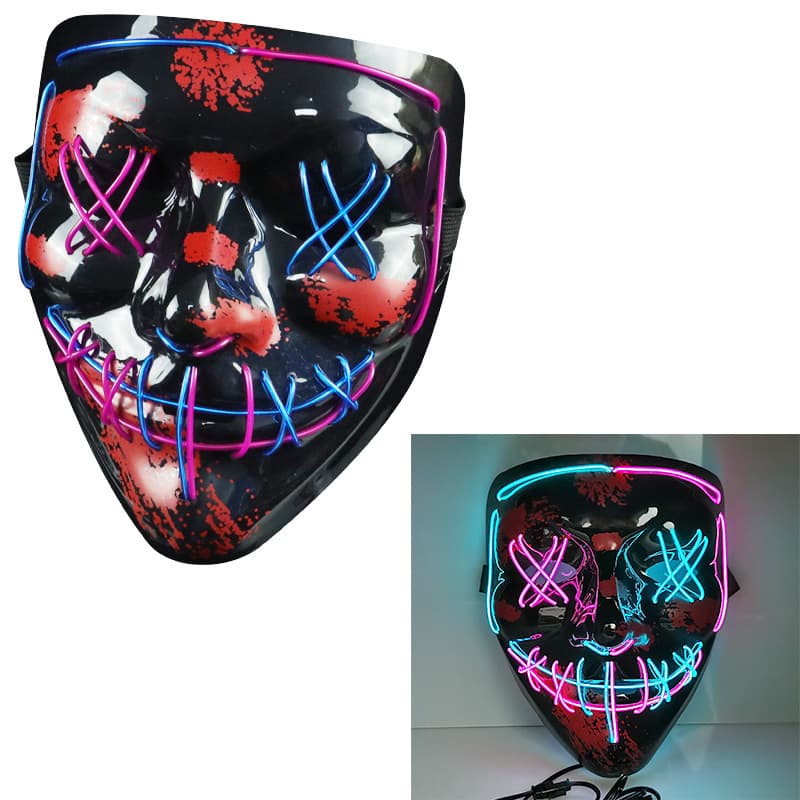 Scary LED Halloween Mask Cosplay Light Up for Men Women Kids thumbnail 3