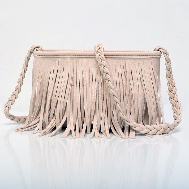 PU Hand-woven tassel shoulder cross-body bag thumbnail 5