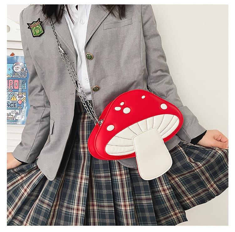 Youngy Women Mushroom Shape PU Leather Shoulder Bag thumbnail 4