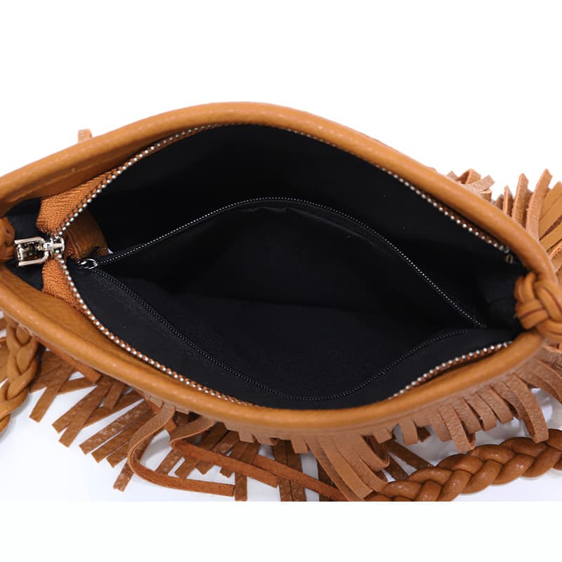 PU Hand-woven tassel shoulder cross-body bag thumbnail 3